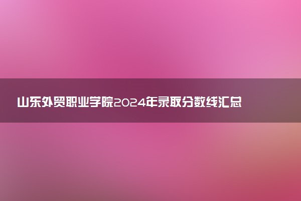 山东外贸职业学院2024年录取分数线汇总 各省最低分与位次排名及2025报考指南