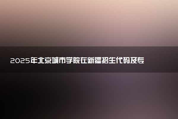 2025年北京城市学院在新疆招生代码及专业代码 北京城市学院新疆代码是多少？怎么查询？