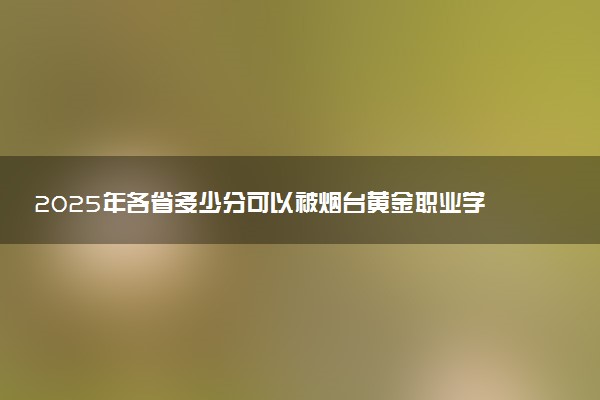 2025年各省多少分可以被烟台黄金职业学院录取？历年录取分数线