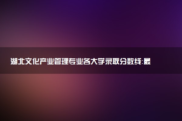 湖北文化产业管理专业各大学录取分数线：最低459分能上 开设院校及位次