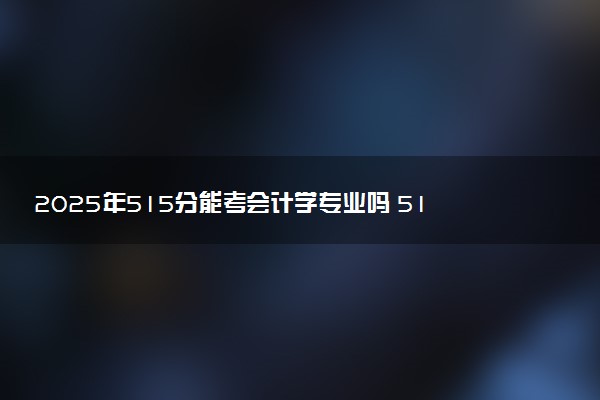 2025年515分能考会计学专业吗 515分会计学专业大学推荐