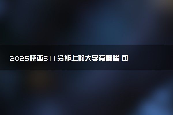 2025陕西511分能上的大学有哪些 可以报考院校名单