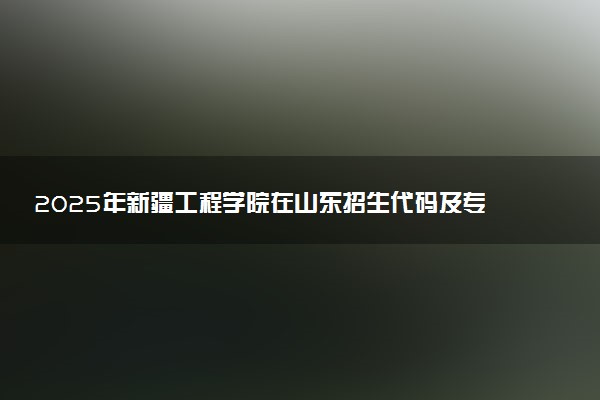 2025年新疆工程学院在山东招生代码及专业代码 新疆工程学院山东代码是多少？怎么查询？