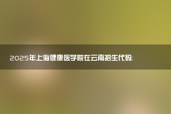 2025年上海健康医学院在云南招生代码：3110 专业代码及报考指南