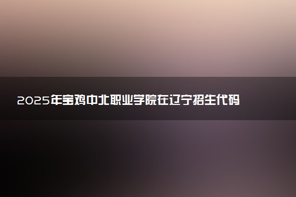 2025年宝鸡中北职业学院在辽宁招生代码：4770 专业代码及报考指南