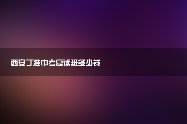 西安丁准中考复读班多少钱