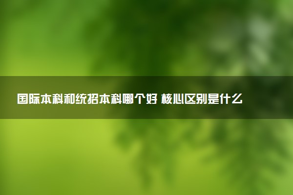 国际本科和统招本科哪个好 核心区别是什么