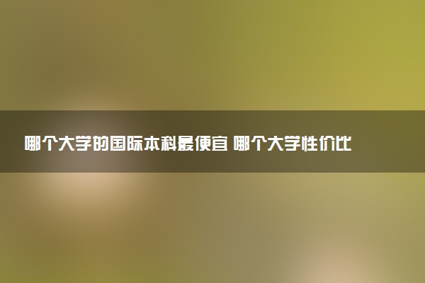 哪个大学的国际本科最便宜 哪个大学性价比最高