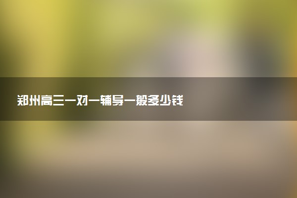 郑州高三一对一辅导一般多少钱
