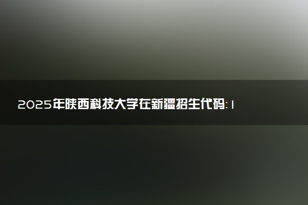 2025年陕西科技大学在新疆招生代码：1548 专业代码及报考指南