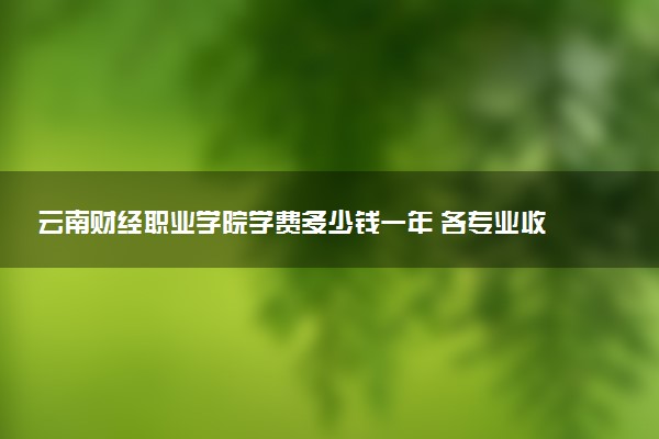 云南财经职业学院学费多少钱一年 各专业收费标准（2025年参考）