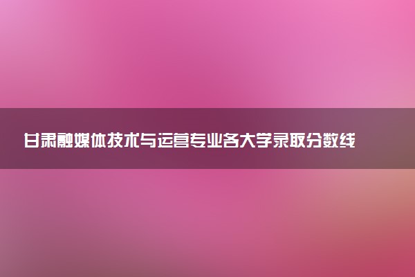 甘肃融媒体技术与运营专业各大学录取分数线：最低389分能上 开设院校及位次