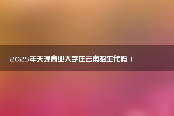 2025年天津商业大学在云南招生代码：1213 专业代码及报考指南