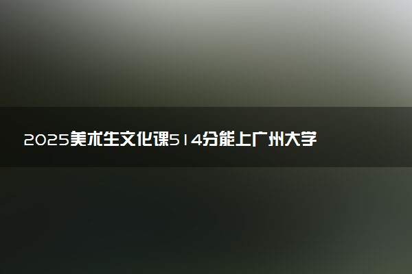 2025美术生文化课514分能上广州大学吗