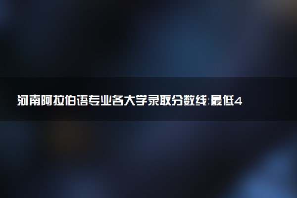 河南阿拉伯语专业各大学录取分数线：最低402分能上 开设院校及位次