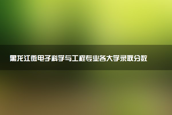 黑龙江微电子科学与工程专业各大学录取分数线：最低391分能上 开设院校及位次