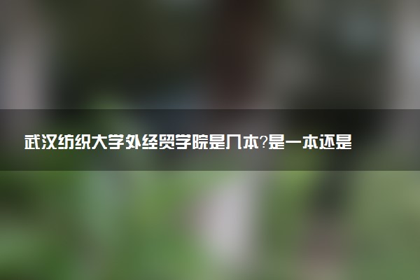 武汉纺织大学外经贸学院是几本？是一本还是二本大学