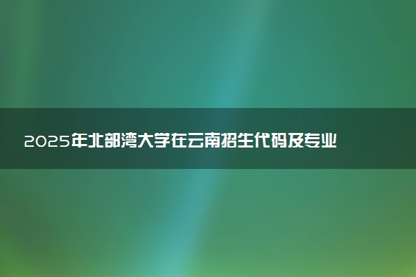 2025年北部湾大学在云南招生代码及专业代码 北部湾大学云南代码是多少？怎么查询？