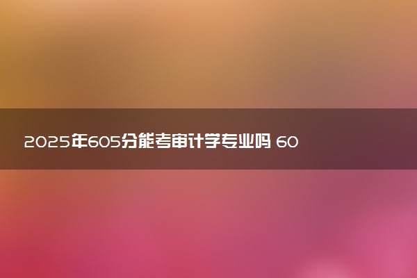 2025年605分能考审计学专业吗 605分审计学专业大学推荐