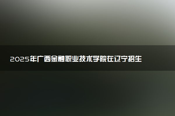 2025年广西金融职业技术学院在辽宁招生代码：4512 专业代码及报考指南