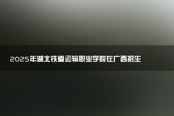 2025年湖北铁道运输职业学院在广西招生代码：14553 专业代码及报考指南