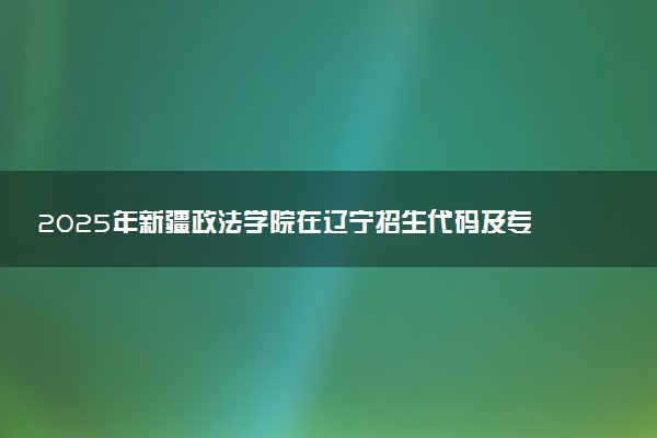2025年新疆政法学院在辽宁招生代码及专业代码 新疆政法学院辽宁代码是多少？怎么查询？
