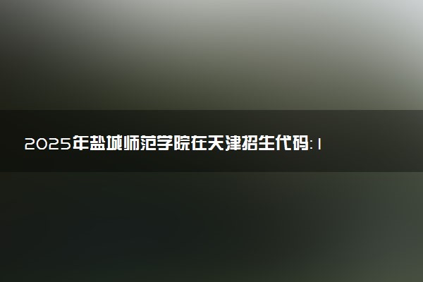 2025年盐城师范学院在天津招生代码：1487 专业代码及报考指南
