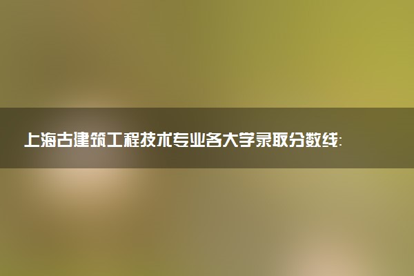 上海古建筑工程技术专业各大学录取分数线：最低248分能上 开设院校及位次