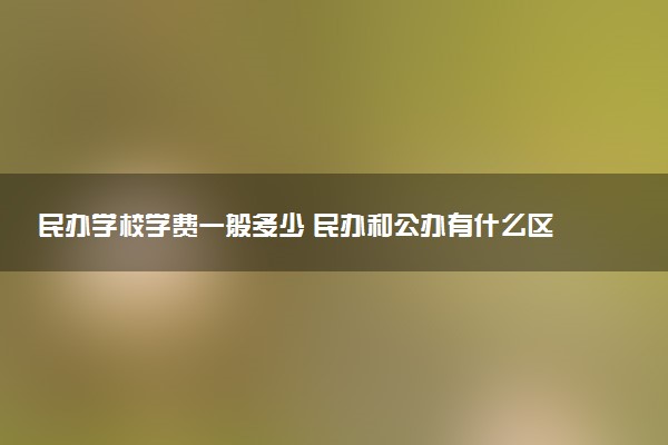 民办学校学费一般多少 民办和公办有什么区别