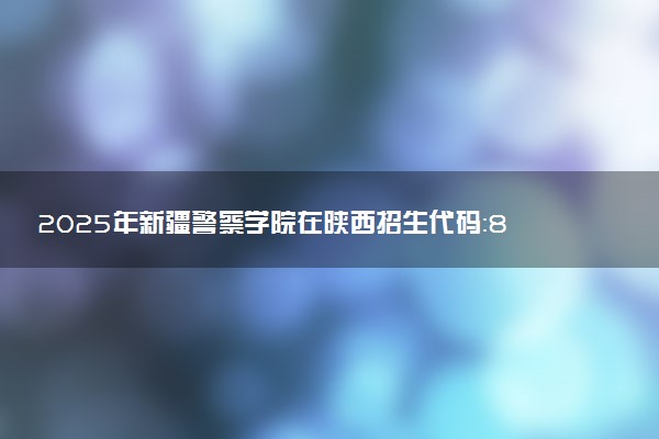 2025年新疆警察学院在陕西招生代码：8911 专业代码及报考指南