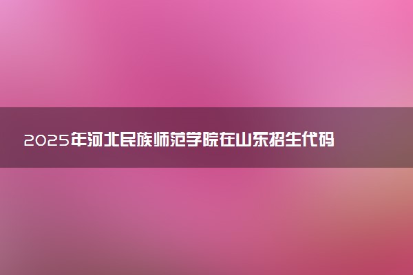 2025年河北民族师范学院在山东招生代码及专业代码 河北民族师范学院山东代码是多少？怎么查询？