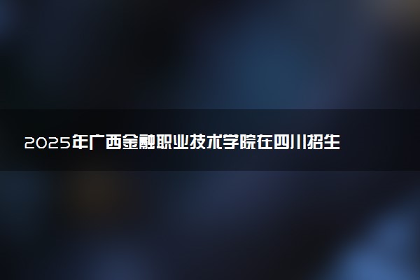 2025年广西金融职业技术学院在四川招生代码：4581 专业代码及报考指南