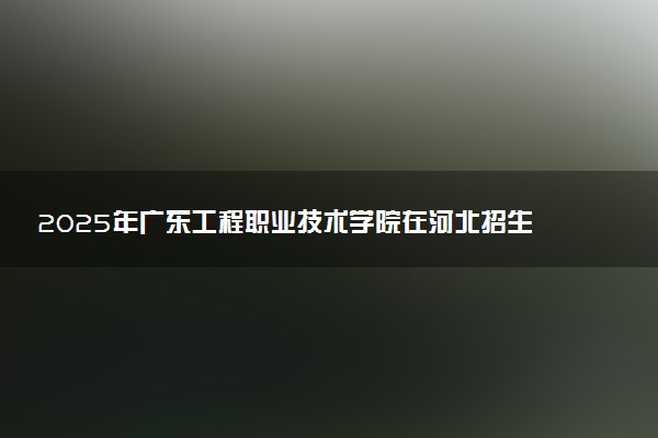 2025年广东工程职业技术学院在河北招生代码及专业代码 广东工程职业技术学院河北代码是多少？怎么查询？
