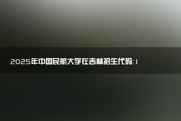2025年中国民航大学在吉林招生代码：1205 专业代码及报考指南