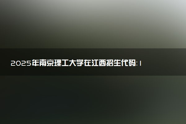 2025年南京理工大学在江西招生代码：1317 专业代码及报考指南