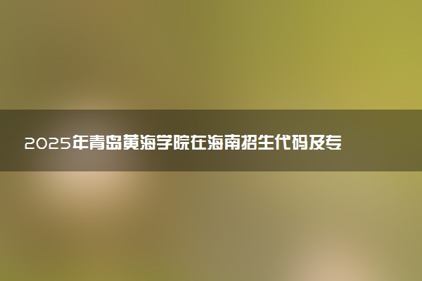 2025年青岛黄海学院在海南招生代码及专业代码 青岛黄海学院海南代码是多少？怎么查询？