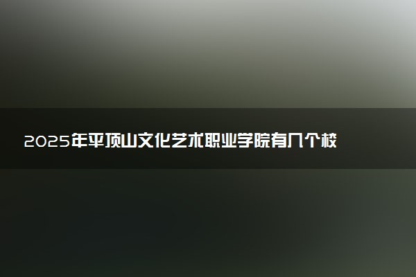 2025年平顶山文化艺术职业学院有几个校区及校区地址公交站点周边环境 新生在哪个校区
