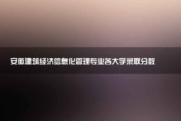 安徽建筑经济信息化管理专业各大学录取分数线：最低417分能上 开设院校及位次