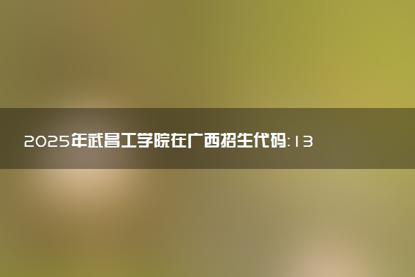 2025年武昌工学院在广西招生代码：13241 专业代码及报考指南