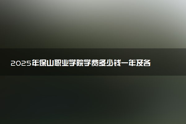 2025年保山职业学院学费多少钱一年及各专业收费标准一览表