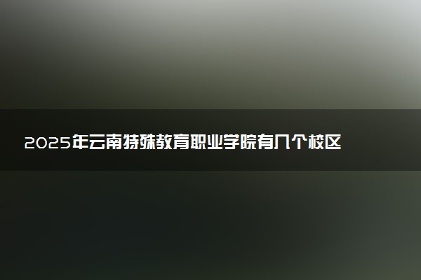 2025年云南特殊教育职业学院有几个校区及校区地址公交站点周边环境 新生在哪个校区