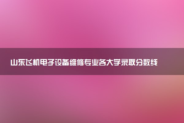 山东飞机电子设备维修专业各大学录取分数线：最低208分能上 开设院校及位次