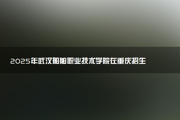 2025年武汉船舶职业技术学院在重庆招生代码及专业代码 武汉船舶职业技术学院重庆代码是多少？怎么查询？