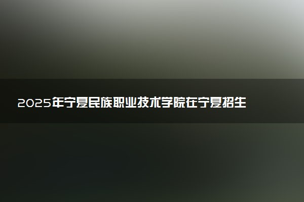 2025年宁夏民族职业技术学院在宁夏招生代码：6470 专业代码及报考指南