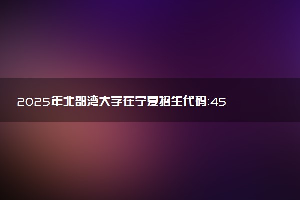 2025年北部湾大学在宁夏招生代码：4541 专业代码及报考指南