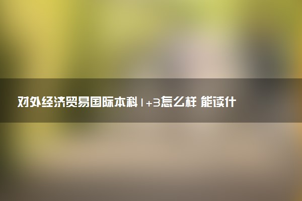 对外经济贸易国际本科1+3怎么样 能读什么专业