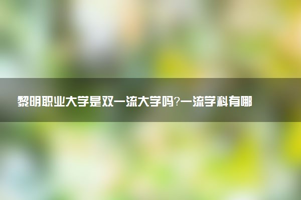 黎明职业大学是双一流大学吗？一流学科有哪些及历年分数线位次
