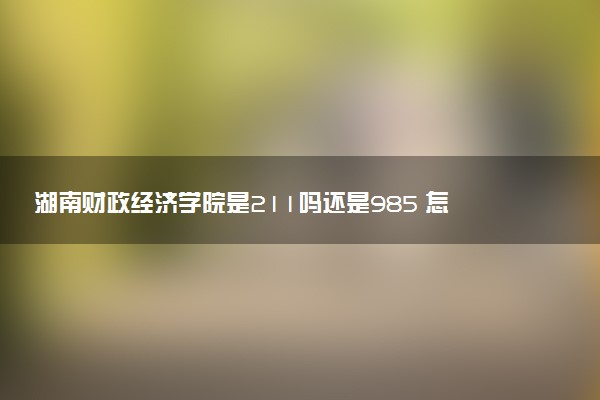 湖南财政经济学院是211吗还是985 怎么样值得读吗及学长学姐评价