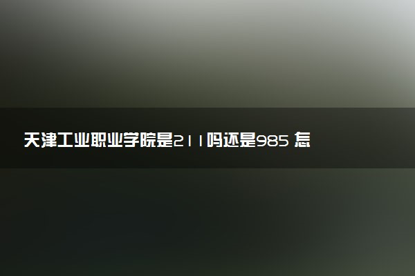 天津工业职业学院是211吗还是985 怎么样值得读吗及学长学姐评价