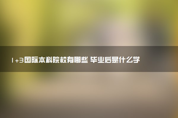 1+3国际本科院校有哪些 毕业后是什么学历